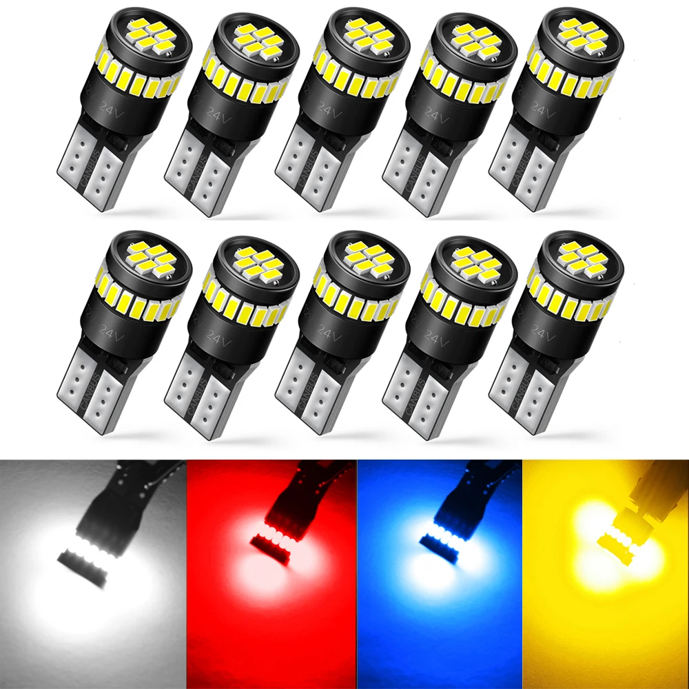 AUXITO 10x T10 W5W светодиодный Canbus автомобильная лампа для Audi A3 A4 B6 B8 A6 C6 80 B5 B7 A5 Q5 Q7 TT 8P 100 8L