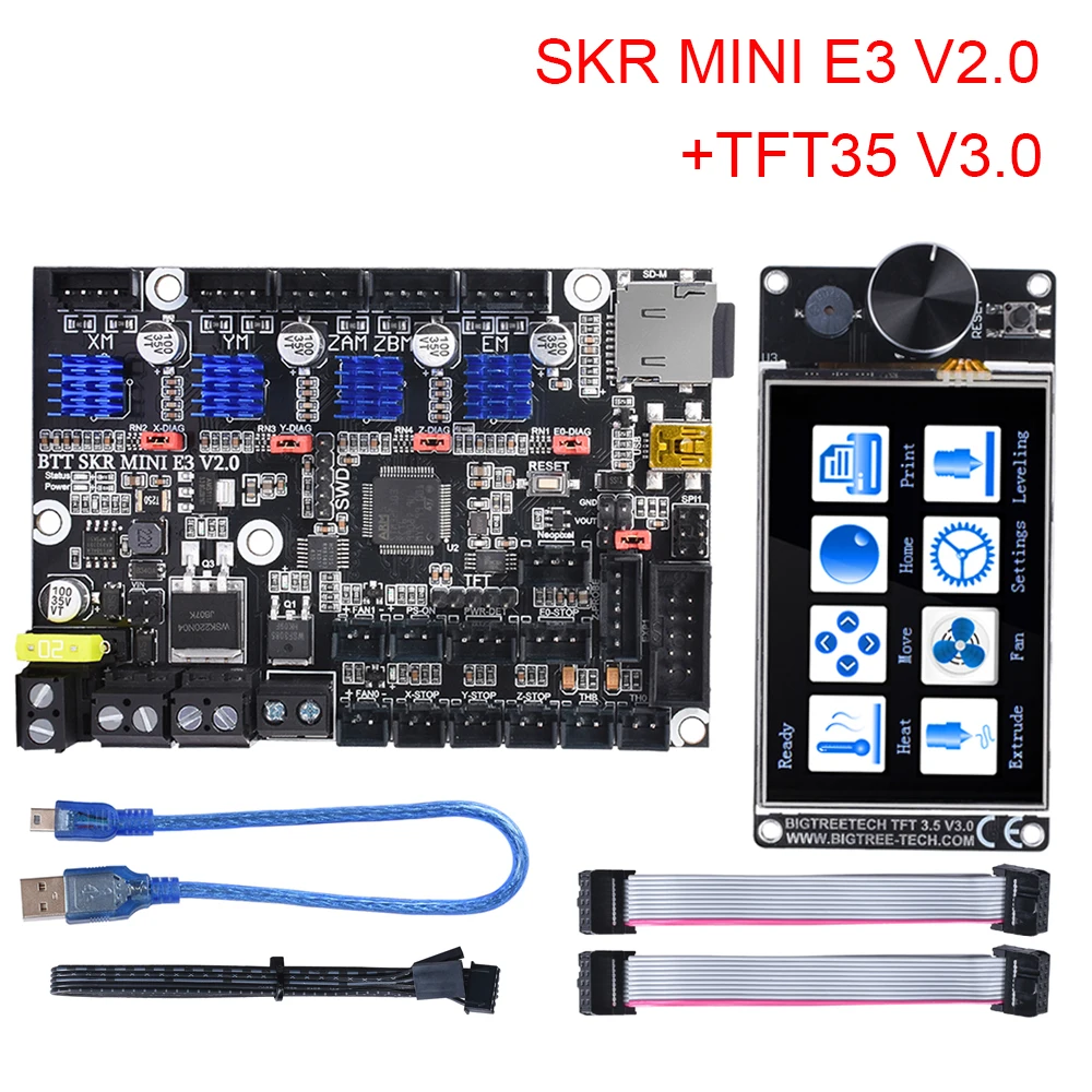 bigtreetech skr mini e3 v2 0 control board with tmc2209 3d printer partstft35 v3 0 touch screenwifidcdc5v for ender 35 cr10 free global shipping