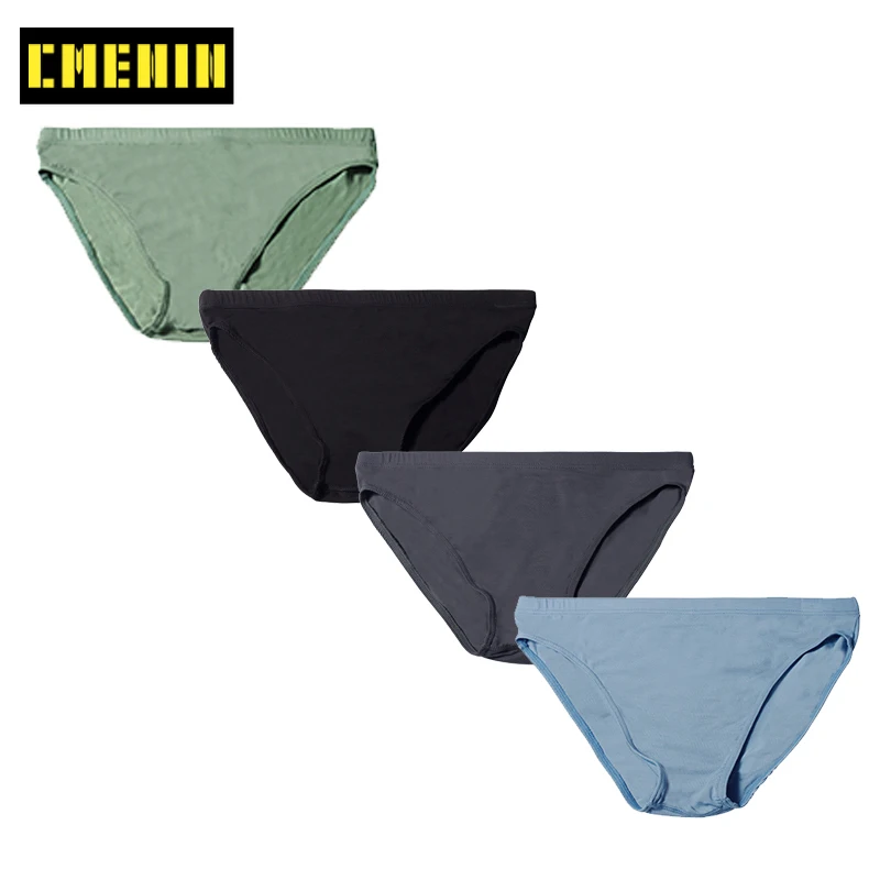 Мужские трусы бикини из модала 4 шт./лот пикантное нижнее белье для геев