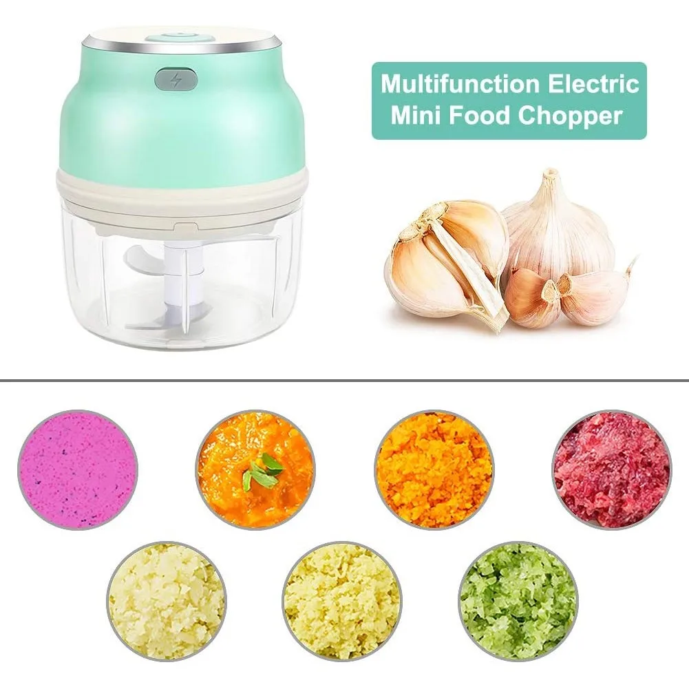 

Mini Food Chopper Electric, Portable Small Food Processor Mincer Blender with 3 Blades for Garlic Fruits Vegetables Meat Nuts