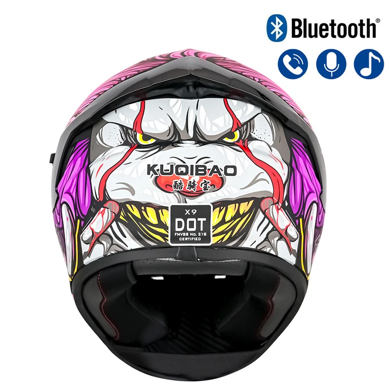 

Motorcycle Scooter Motorbike Motocross Headset Intercom Smart Bluetooth Helmet Off Road Riding Racing Moto Helmet Accessories