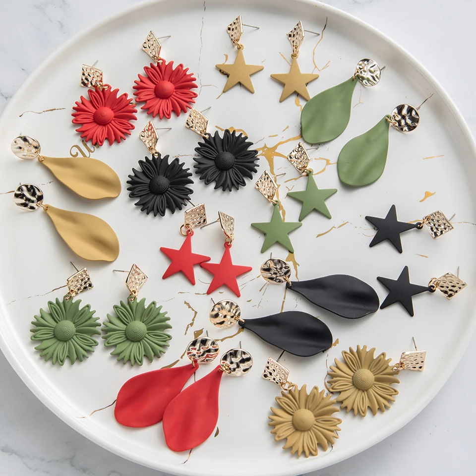 Винтажные 12 висячих сережек для женщин и девушек минималистичные модные серьги в