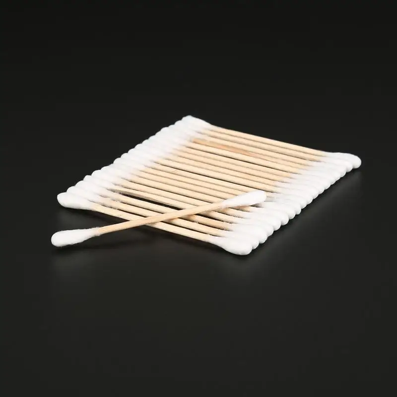 100 шт. 100% чистый ватный тампон одноразовый для макияжа Круглый двухголовый