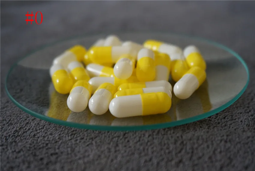 

10000pcs High Quality Yellow and White Empty Capsules, DIY Hard Gelatin Capsules ,0 Size Joined or Separated Cosmetic Capsules