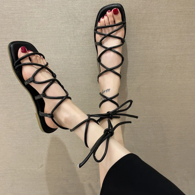 

Sandals Women Summer New Fashion Women's Sandals 2021 Leisure Solid Color All-match Comfortable Open Toe Sandals Flat Shoes