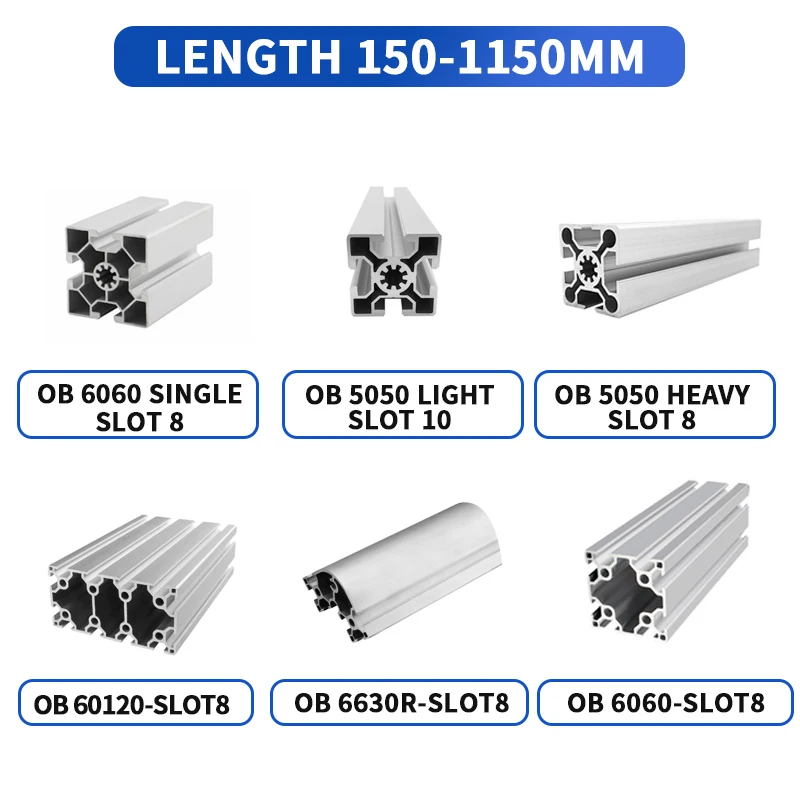 

OB Industrial aluminum alloy profile 5050light-slot10/5050heavy-sloe10/6630R-slot8/6060Single slot-slot10/6060-slot8/60120