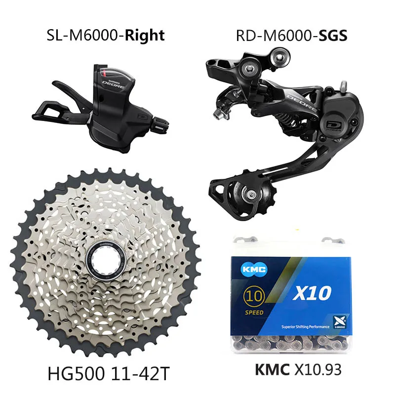 SHIMANO DEORE M6000 10 скоростной комплект для горного велосипеда MTB 1x10-speed 11-42T M6000 задний переключатель рычага переключения передач