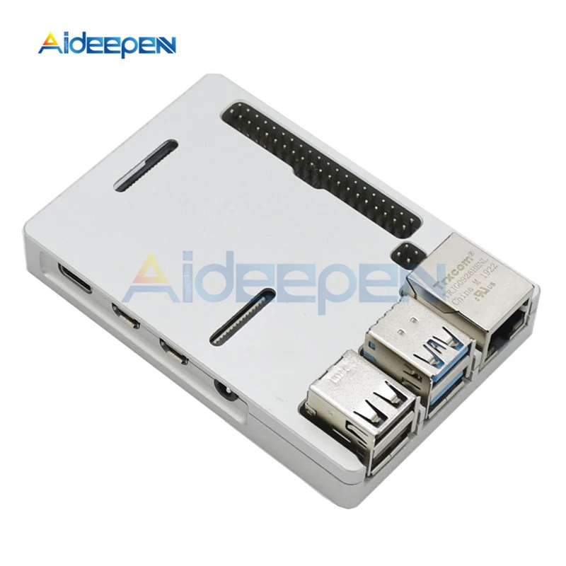 Ультратонкий алюминиевый чехол для Raspberry Pi 4B Rpi Model B Plus металлический корпус с ЧПУ