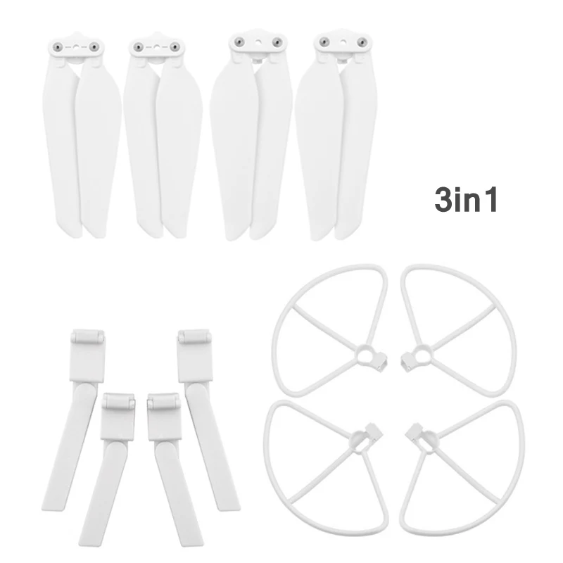 3in1 white 3in1set защита пропеллеров кольцо для Xiaomi FIMI X8 SE складные винты шасси RC Квадрокоптер Запчасти Аксессуары - Цвет: 3in1 white