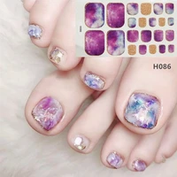 22tips summer style toenail stickers sparkly powder adhesive toe nail art polish wraps beauty foot decoration supplies manicure