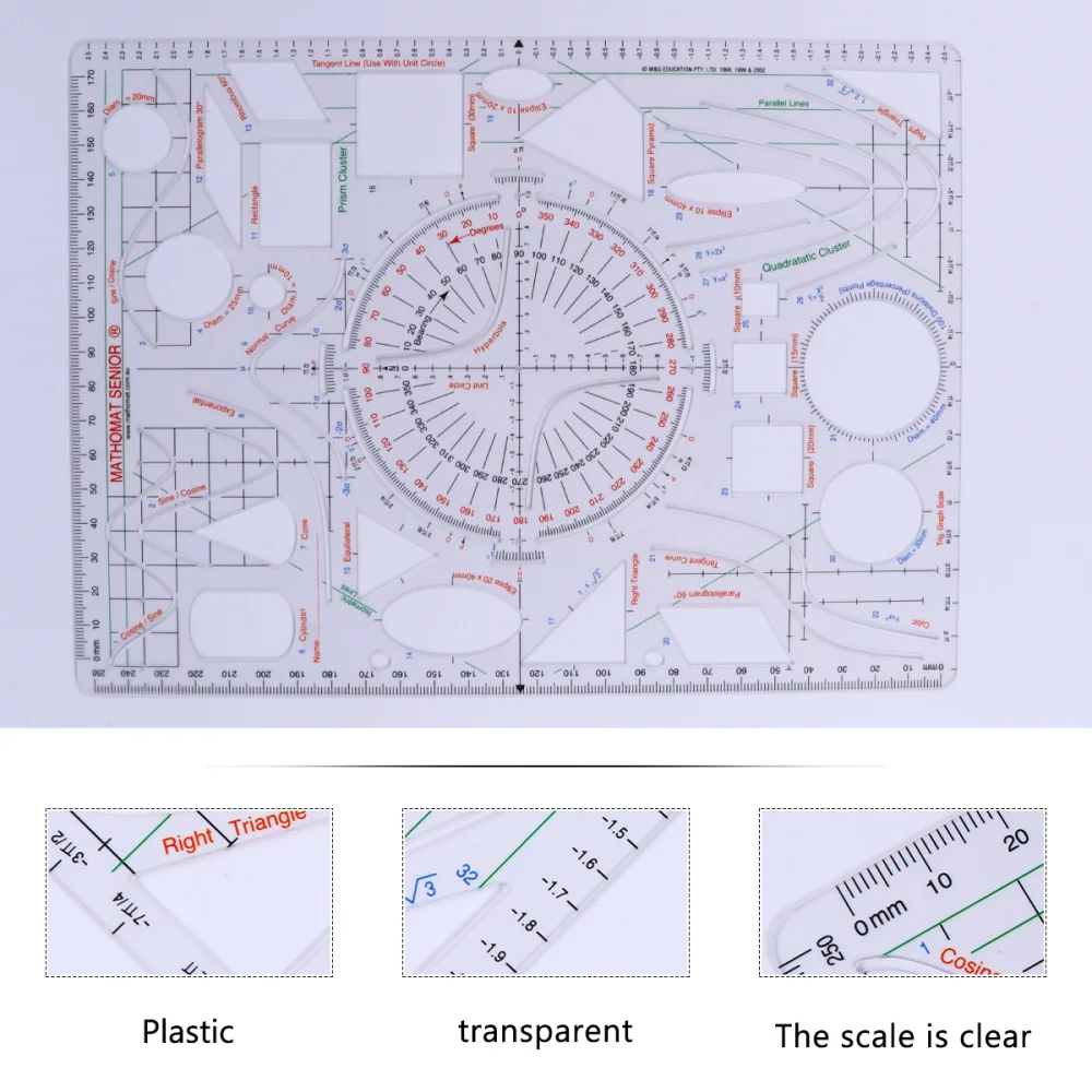 

1pc Designer Ruler Hollow-out Ruler Tool Multi-function Curve Ruler