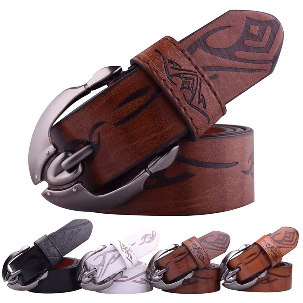 Ремень мужской кожаный роскошный винтажный пояс с классической пряжкой|Мужские