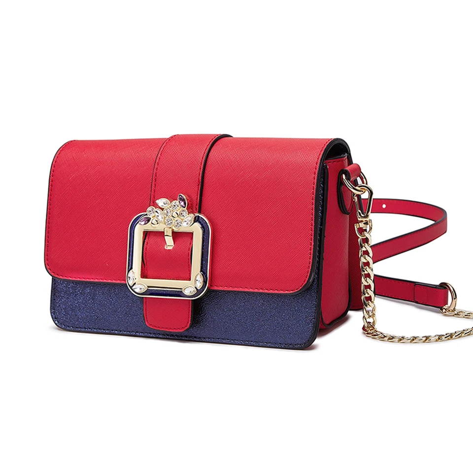 

Women Bags Leather Geometric Gem Ins Popular Patchwork Embroidery Cross Body Messenger Bag Girl Shoulder Bags Handmade Art