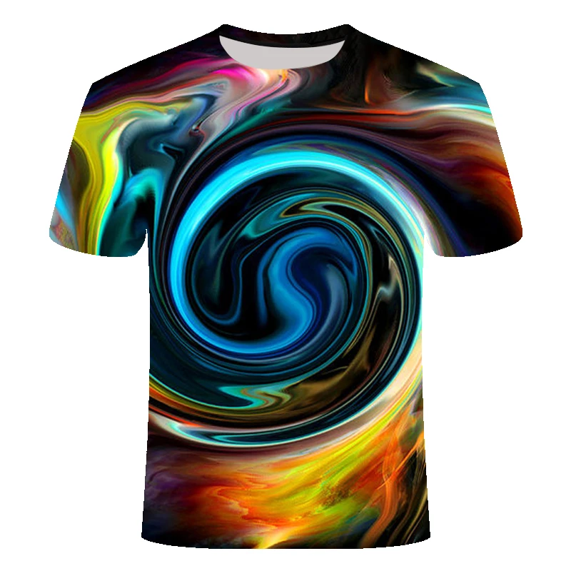 2019 новая модель Psychedelic 3D футболка с коротким рукавом Dizzy Футболка принтом