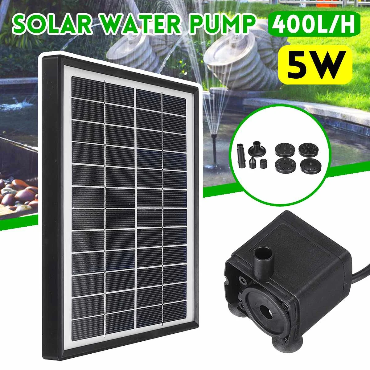 

Floating Solar Fountain Garden Water Fountain Pool Pond Decoration Solar Panel Powered Fountain Water Pump Garden Decoration