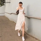 Платье-миди женское летнее ТРАПЕЦИЕВИДНОЕ с коротким рукавом и квадратным вырезом