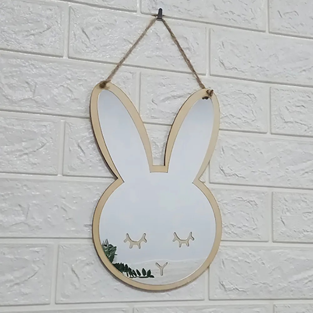 mirror sticker Nordic Wood Acrylic Mirror Cartoon Kids Room Wall Decoration d91112 | Дом и сад