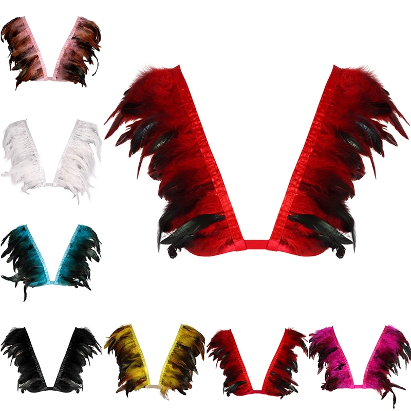 Для женщин нижнее белье фестивальный рейв костюм перо эротические регулируемые