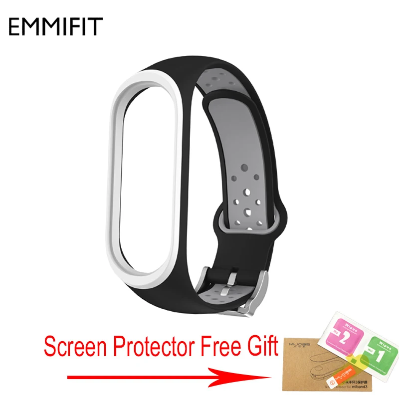 Mi Band 3 ремешок на запястье для Xiaomi mi band 3 силиконовый Miband 3 Аксессуары Красочные pulsera correa Mi 3 замена - Цвет: Black gray