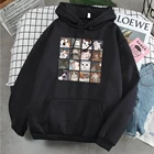 Мужские и женские толстовки с принтом кошек, теплый свитшот с мультяшным принтом, свободная уличная одежда, зимняя одежда большого размера в стиле Харадзюку