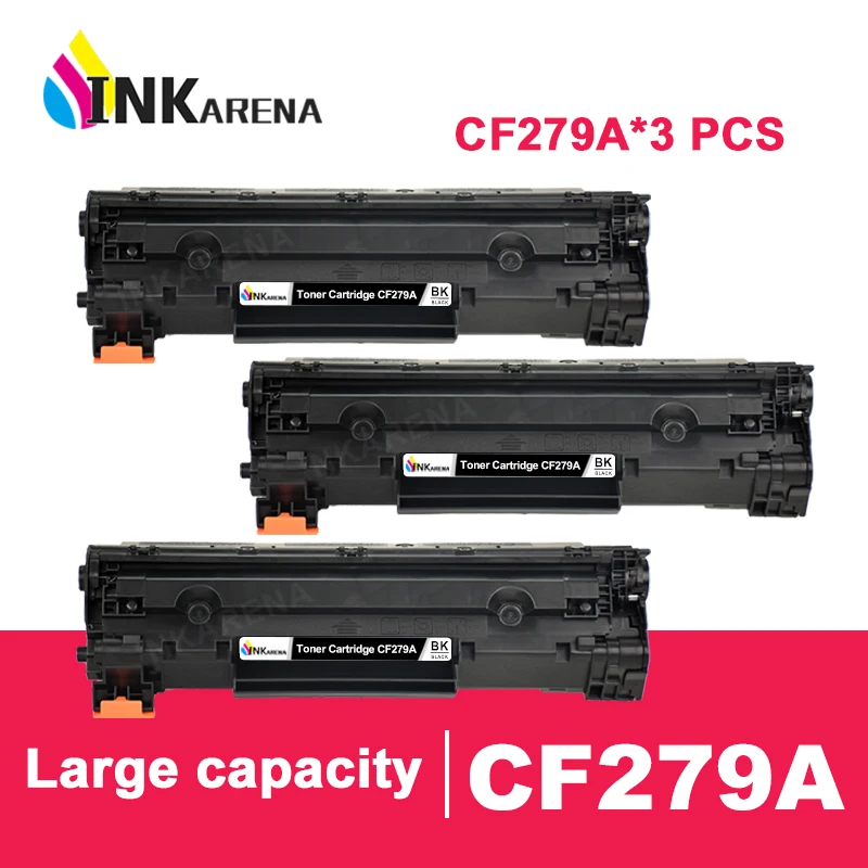INKARENA 3 шт. 79A CF279A Черный тонер картридж совместимый для hp CF279 279A LaserJet Pro M12w M12 M12a