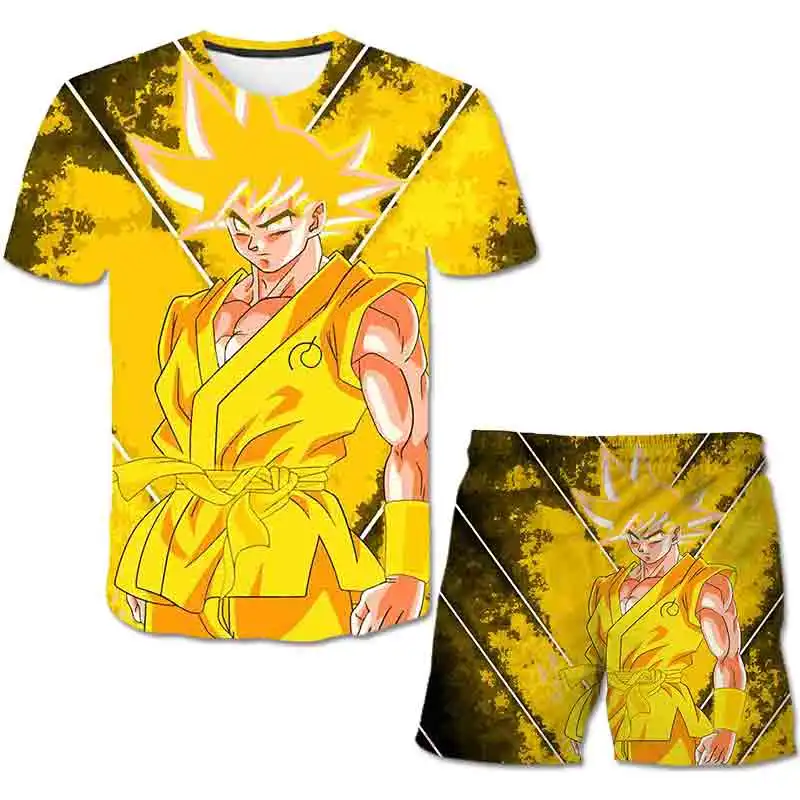 

Kids Shorts Set Anime Tee Pants Sets T-Shirts Suit for Boys Girls Cartoon Clothes Cool Tops Children Summer Short Sleeve Set