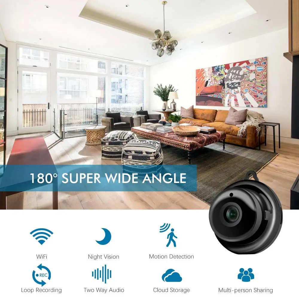 720P Мини беспроводная wifi ip-камера умный дом инфракрасный охранный модуль ночного видения камера наблюдения SD Облачное хранилище CCTV монитор
