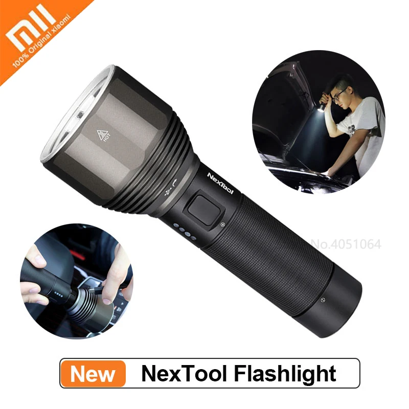 Xiaomi NexTool 2000 лм 380 м наружный светильник-вспышка 5 режимов USB Перезаряжаемый IPX7 водонепроницаемый портативный светильник-вспышка для путешествий и кемпинга
