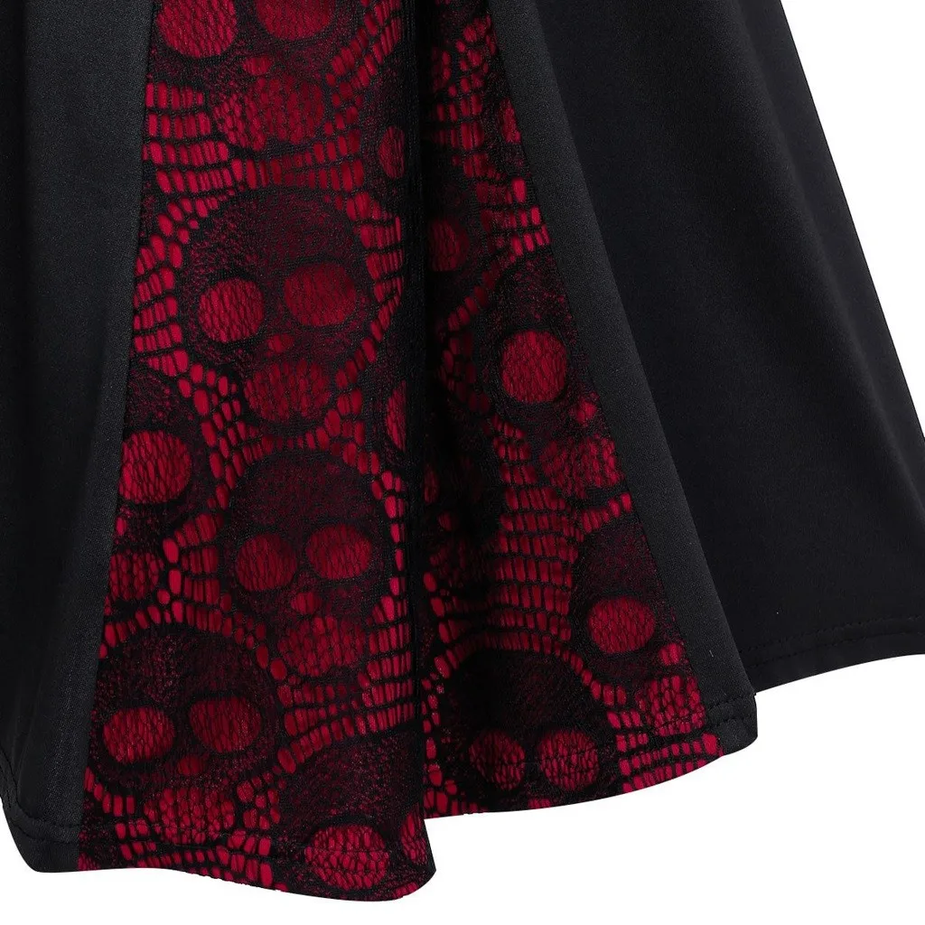 

Women Lace Patchwork A Line Party Dress Ladies Long Sleeve V Neck Sexy Club Dress Fashion Plus Size Button Bowknot Dress