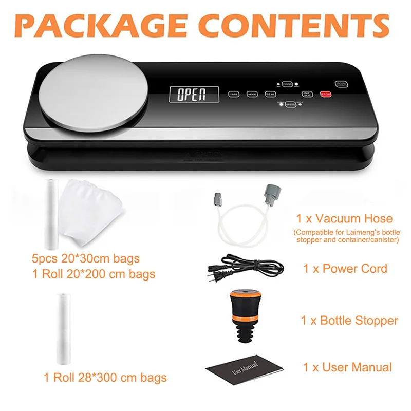 

LAIMENG Automatic Vacuum Sealer Sous Vide With Vacuum Bags Packing Machine Vacuum Packer Package For Kitchen Food Fresh S198