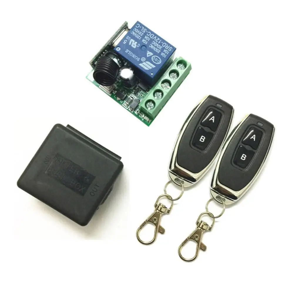DC12V 2CH RF Беспроводная система дистанционного управления teleswitch 2 Передатчик и 1