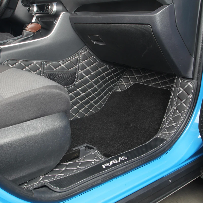 Фото 3D автомобильные коврики Роскошные объемные кожаные Коврики для Toyota RAV4