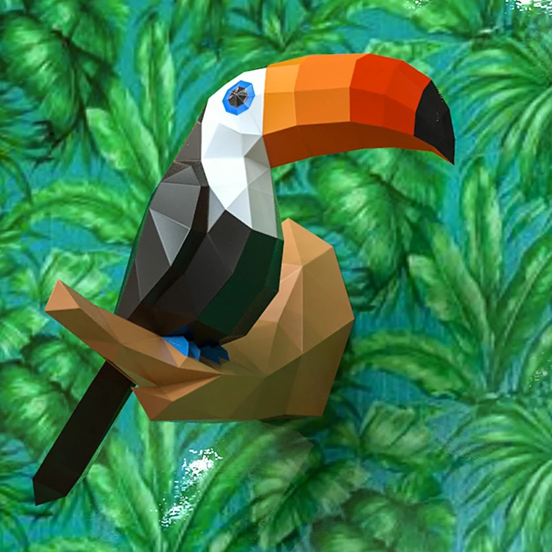 3D бумажная модель Toucan бумажные изделия домашний декор птицы животные настенные