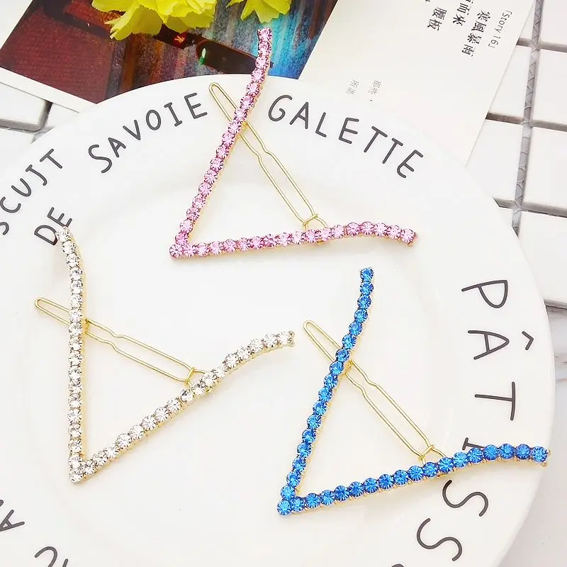 Модные стразы изысканные Женские аксессуары для волос v-образная форма заколка