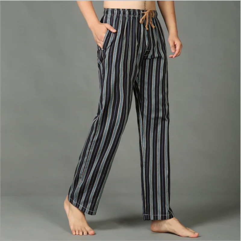 2019 весенне-летние мужские брюки из 100% хлопка для сна свободные больших размеров