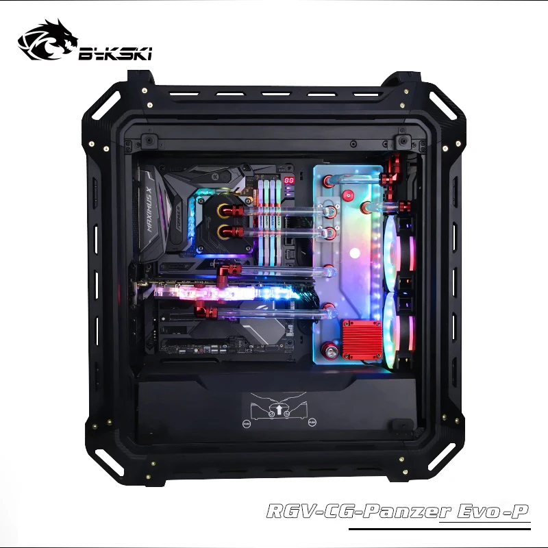 BYKSKI акриловый бак использовать для COUGAR Panzer Evo компьютерный корпус/3PIN 5 V D-RGB/Combo DDC насос крутой водный канал решение