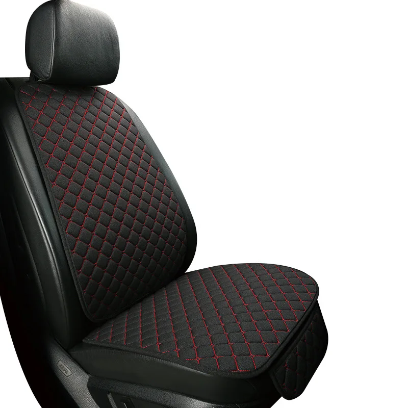 black red 1 seat 1 сиденье льняной чехол для сиденья автомобиля подушка Подходит для 99% автомобиля четыре сезона универсальные удобные и дышащие аксессуары - Название цвета: black red 1 seat