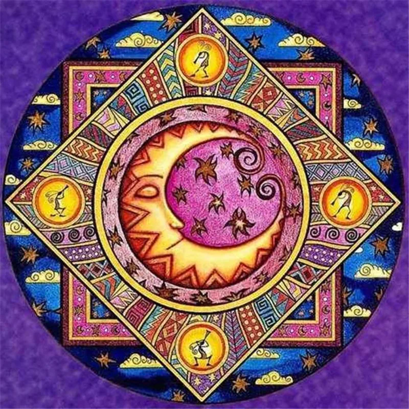 

Алмазная 5D картина «сделай сам», полноразмерная вышивка крестиком, «мультяшное солнце, луна», подарок для домашнего декора