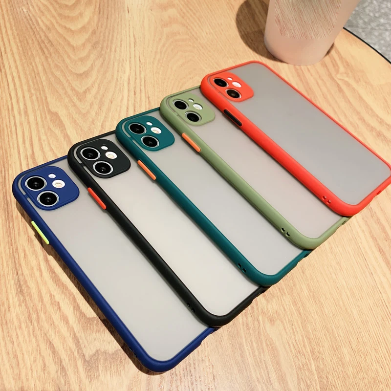 

Shockproof Phone Case Back Cover For iPhone 11 Pro Max Luxury Translucent Soft Case For iPhone X XS Max XR 9 8 7 6 6S Plus Case