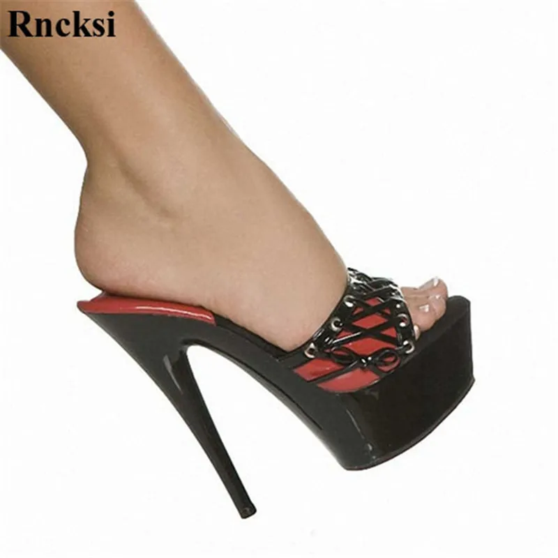 

Rncksi сексуальные с ремешками новые женские туфли на высоком каблуке 15 см на платформе для полюсного танца/выступления/модельная обувь, свадебные тапки для полюсного танца обувь