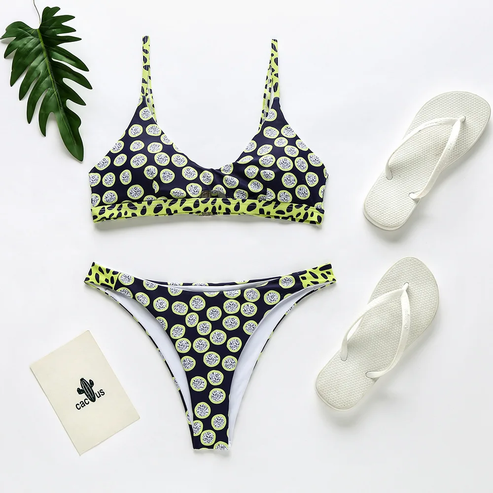 

2020 New Striped Bikini Swimsuit Women Push Up Bikini Set Bandeau Swimwear Bathing Suit Brazilian Biquini Female
