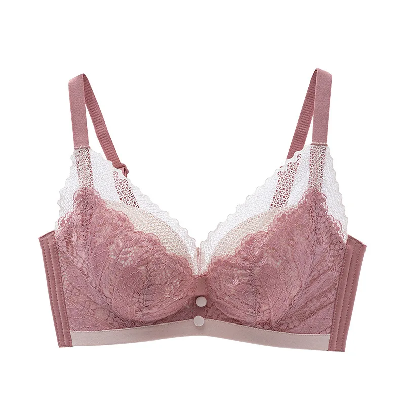

Новое нижнее белье, женский бюстгальтер с маленькой грудью, большой размер, бюстгальтер без стальных колец, удобный сексуальный кружевной б...