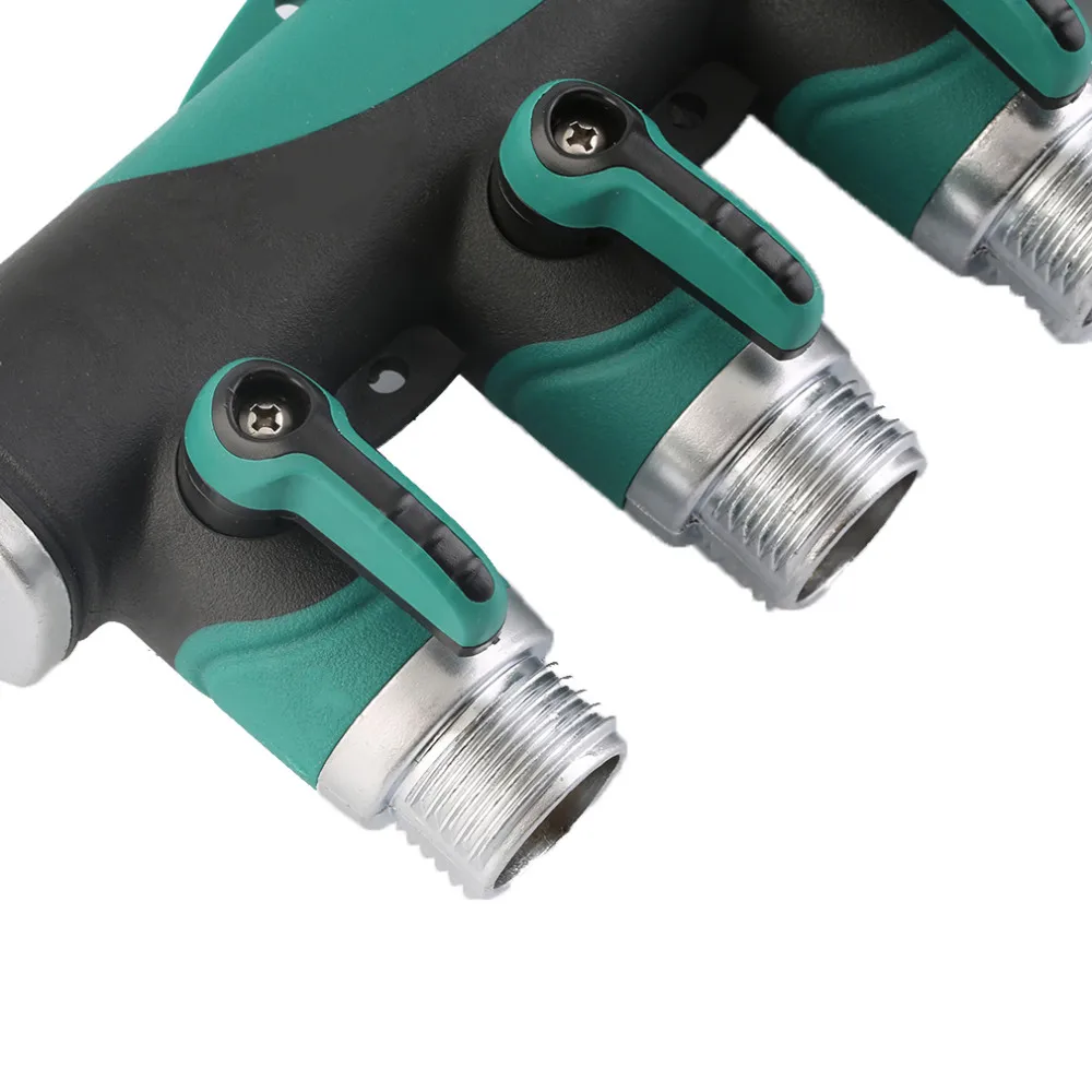 Разветвитель для садового шланга 4 ходовой Y Клапан металлический шланг