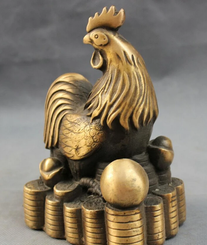 Voge gem S2417 китайская Бронзовый народный Зодиак для богатства с юаньбао монетами