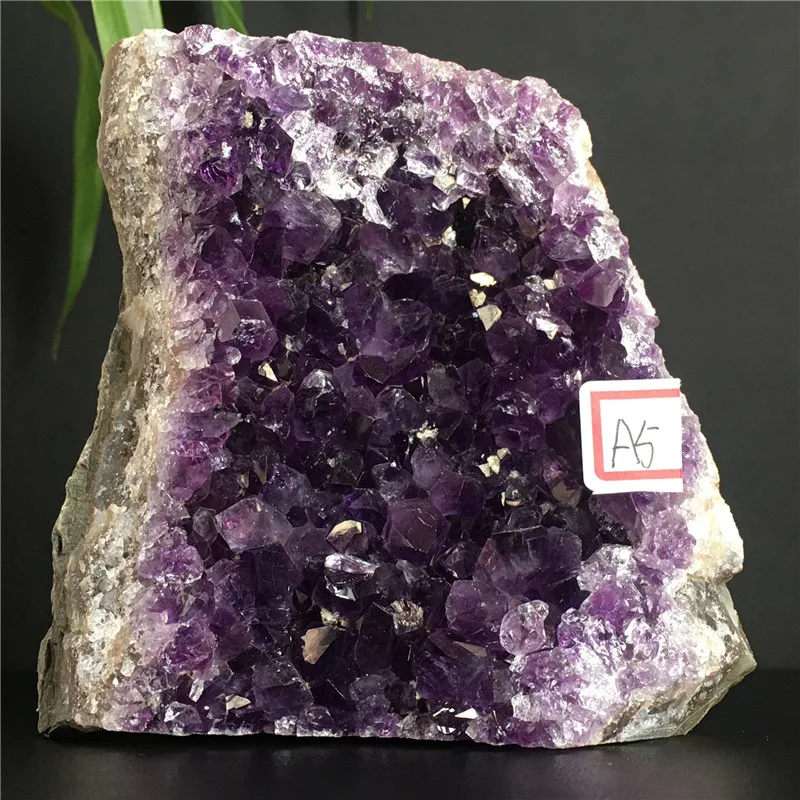 

Natural Purple Amethyst Cathedral Quartz Crystal Cluster Mineral Specimen from Brazil