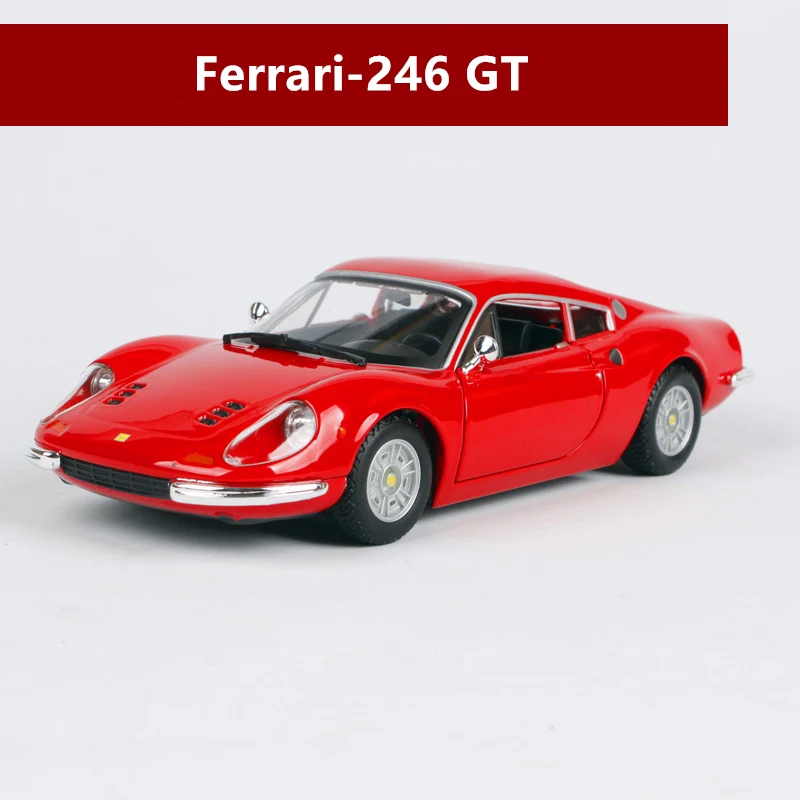 246GT Bburago 1:24 Ferrari 599GTO модель автомобиля литье под давлением Металлическая Модель Детская игрушка бойфренд подарок имитация сплава автомобиль коллекция - Цвет: 246GT
