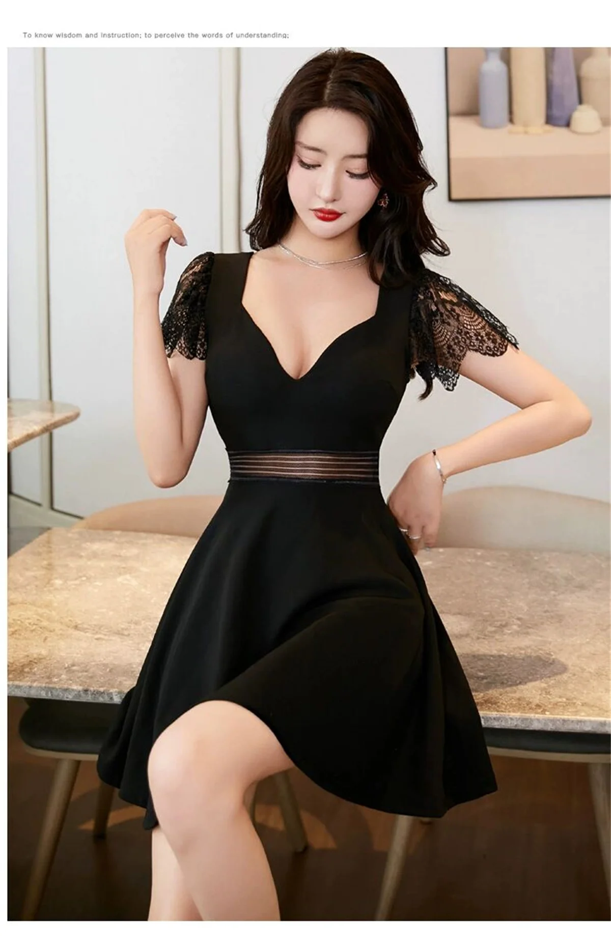 

2021 sexy waist-covering belly dress low-cut V-neck sexy A-line skirt nightclub women's elegant dress