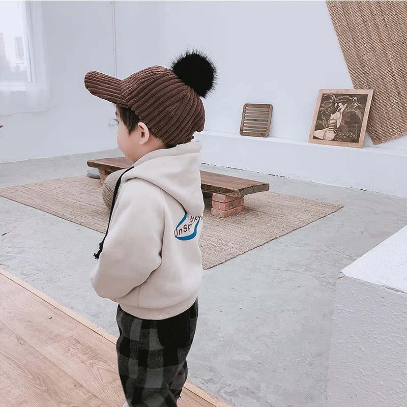 Корейский стиль новинка 2020 свитер с капюшоном для маленьких мальчиков принтом