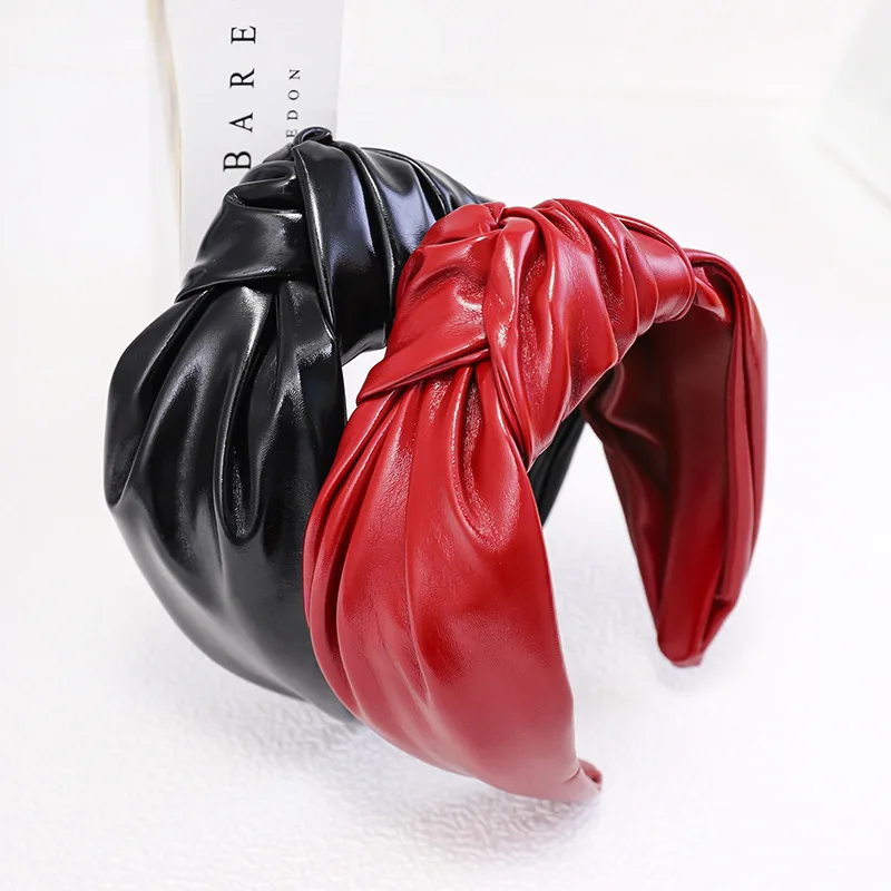 Винтажная богемная кожаная повязка на голову с узлом яркие цвета аксессуары для