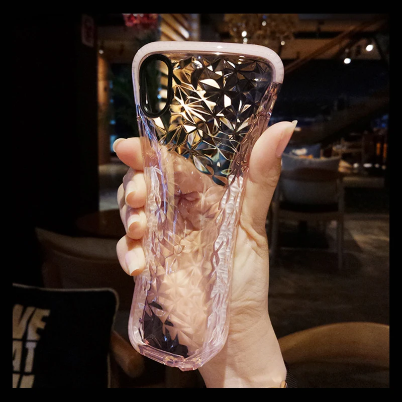 Женские 3D чехлы для телефонов с алмазной текстурой iPhone 11 Pro X XS XR Max 6 7 8 plus мягкий